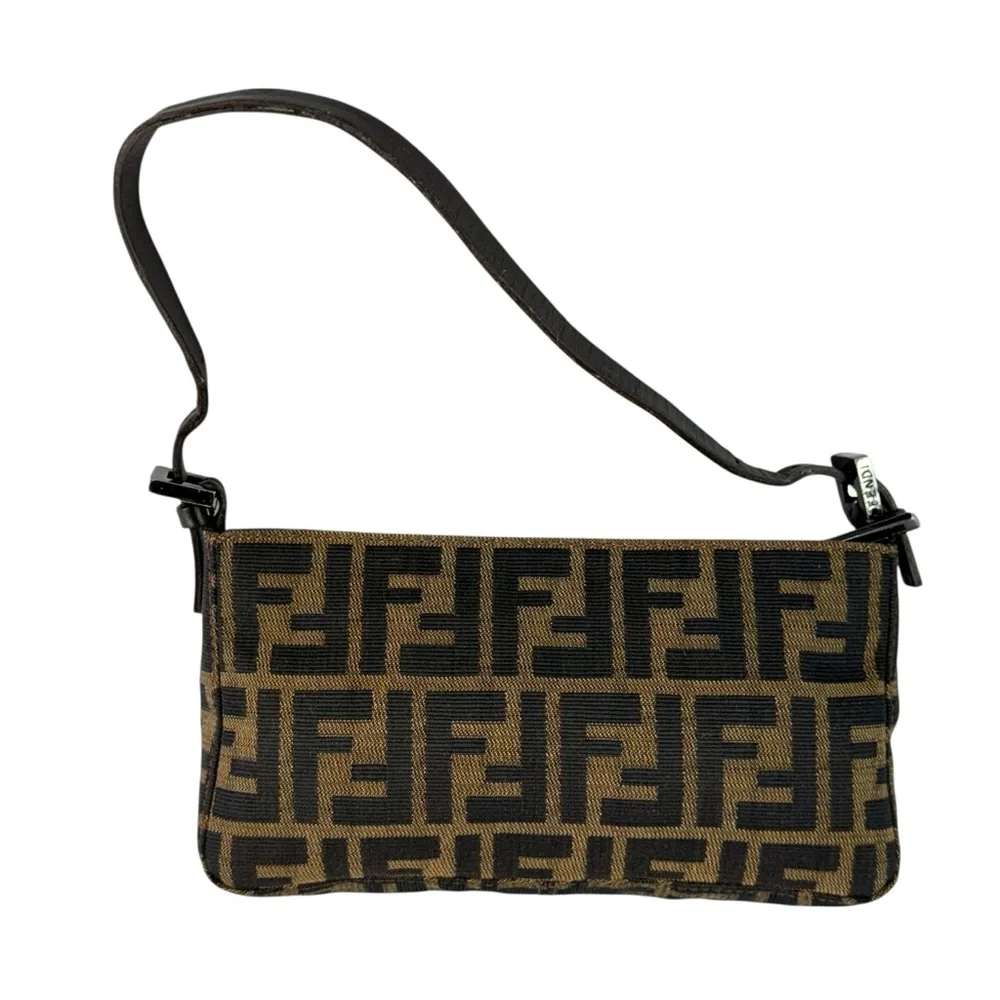 FENDI Vintage Zucca FF Pochette Baguette Shoulder Bag Made in Italy - Picture 1 of 16